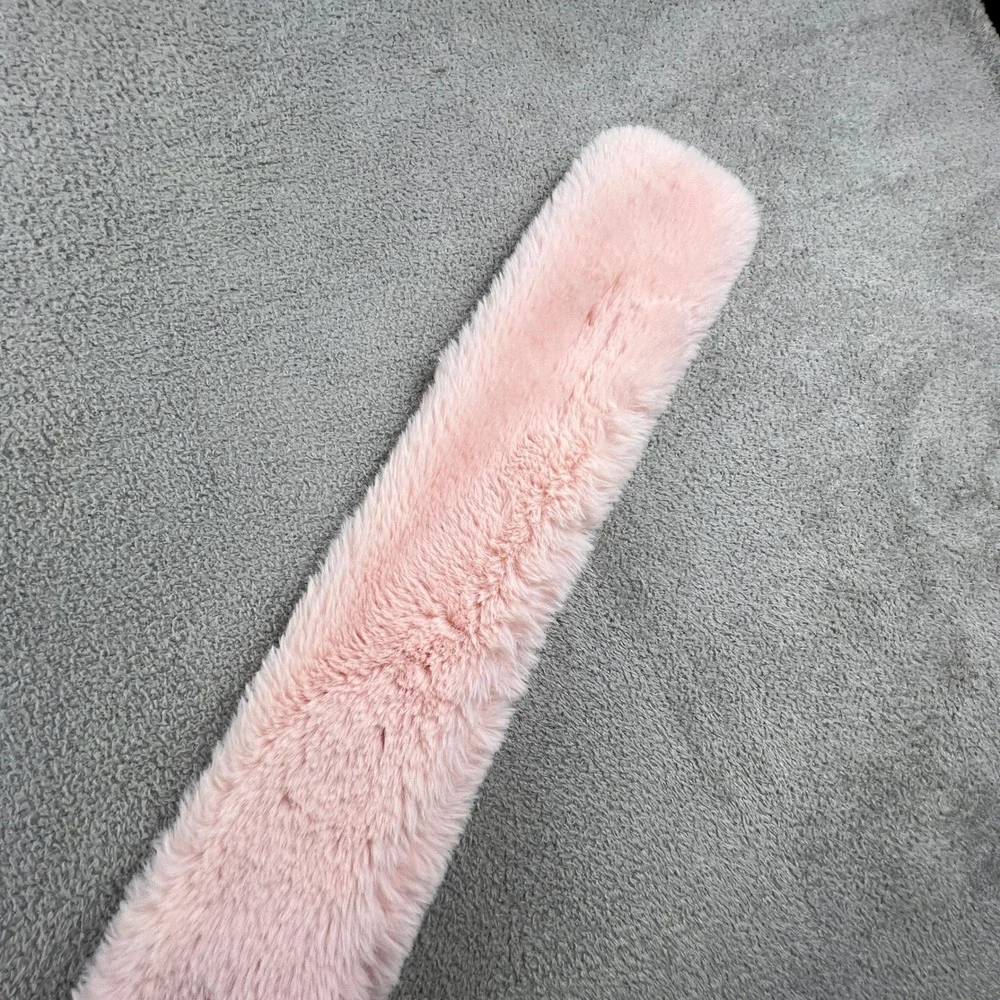 Cashmere Pink 100%‎ Virgin Wool Plush Faux Fur Scarf 34x5 Sky Elegant Luxury